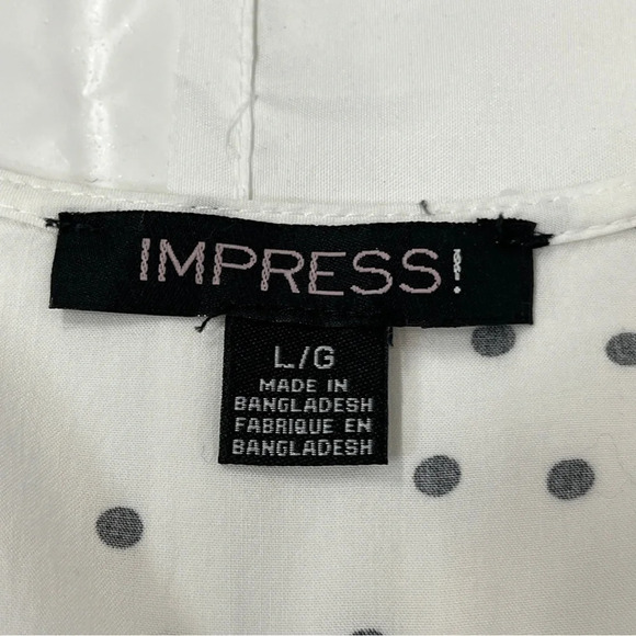 Impress white polka dotted dresssize large - Picture 2 of 14
